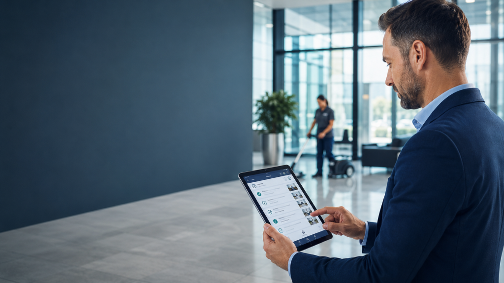 Person mit Tablet