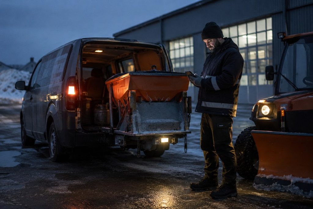 Kurzfristige Tour-Umplanung: Mitarbeiter erhält die geänderte Winterdienst-Tour am Handy